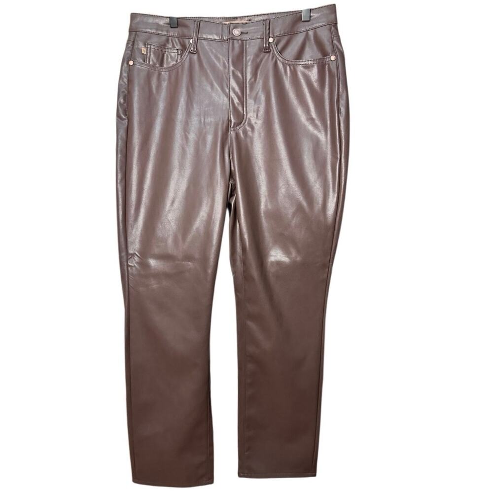 Judy Blue Faux Leather Tummy Control High Rise Straight Pants Size 15/32 JB88754